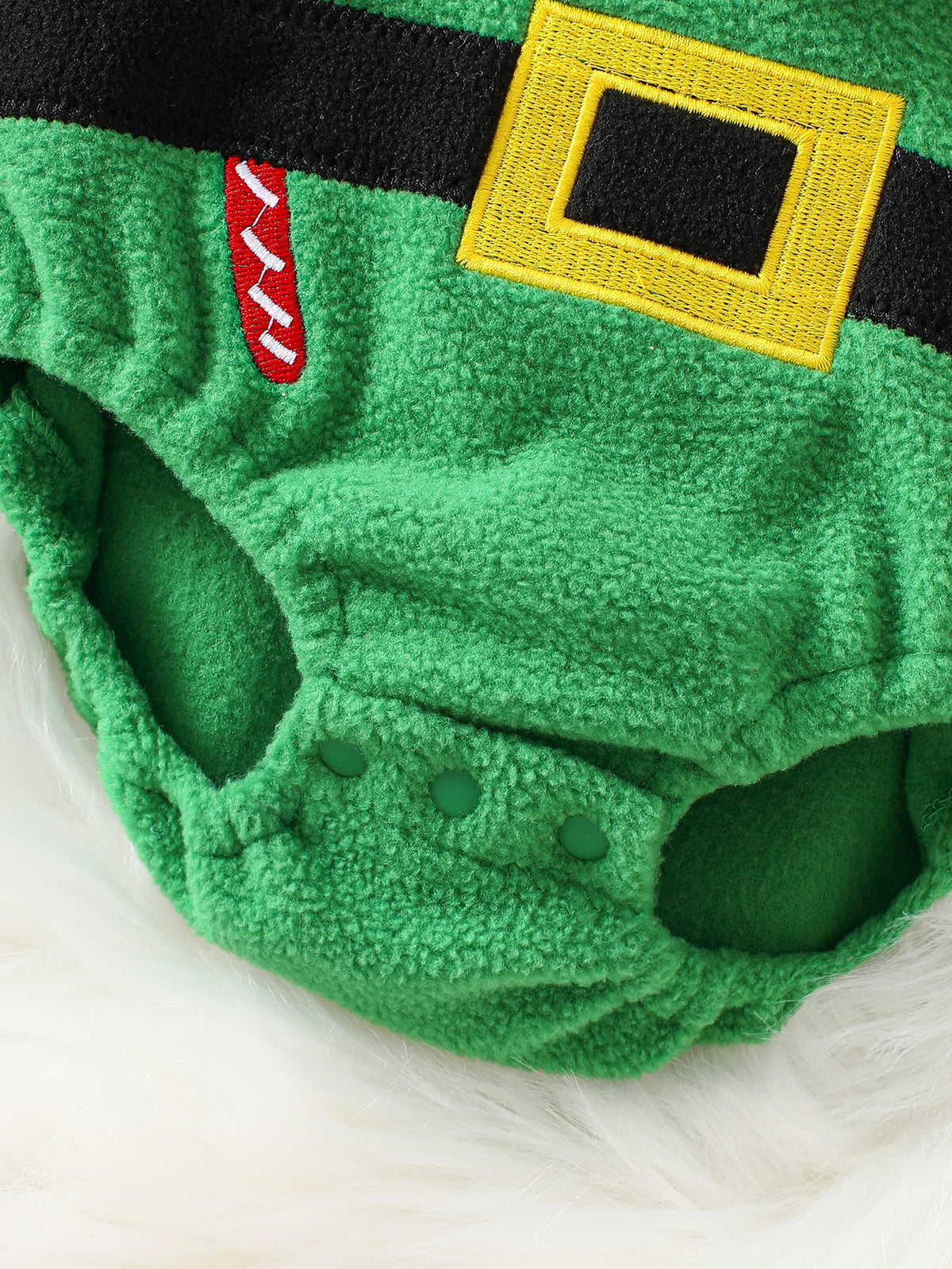 IURNXB Baby Hooded Green Fleece Bodysuit Infant Christmas Elf Costume Set Newborn Santa Elf Outfits for Xmas Party 1-18M