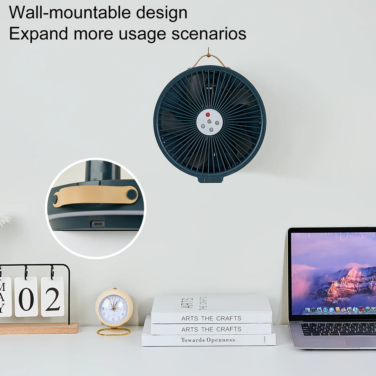 Retractable Fan with Speed Control & Timer, Remote Control, USB Charging, Indoor Outdoor Use, Portable Design