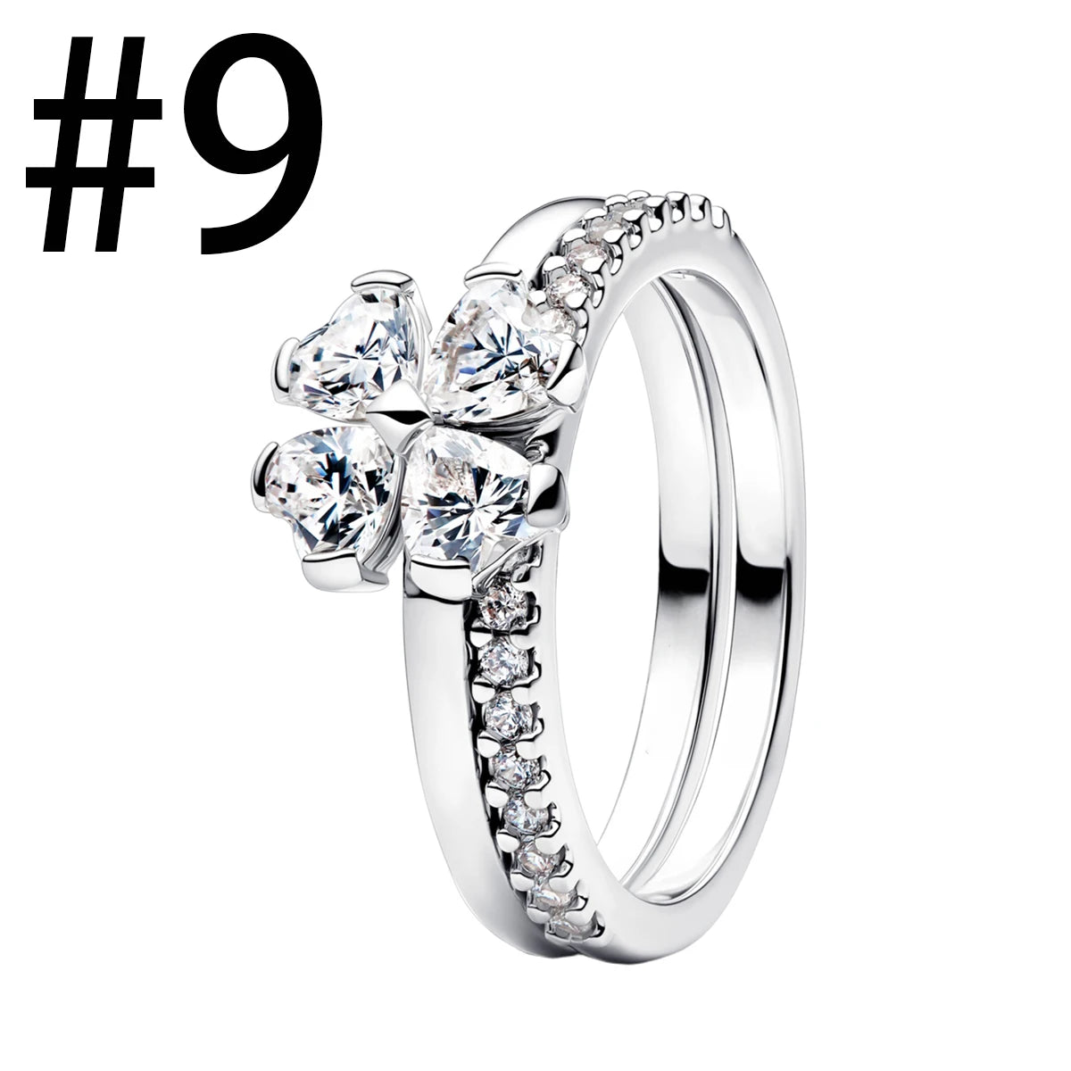 New 925 Sterling Silver Four Leaf Clover Flower Ear Stud Ring Pendant Bead fit DIY Women's Bracelets Necklaces Jewelry Gifts