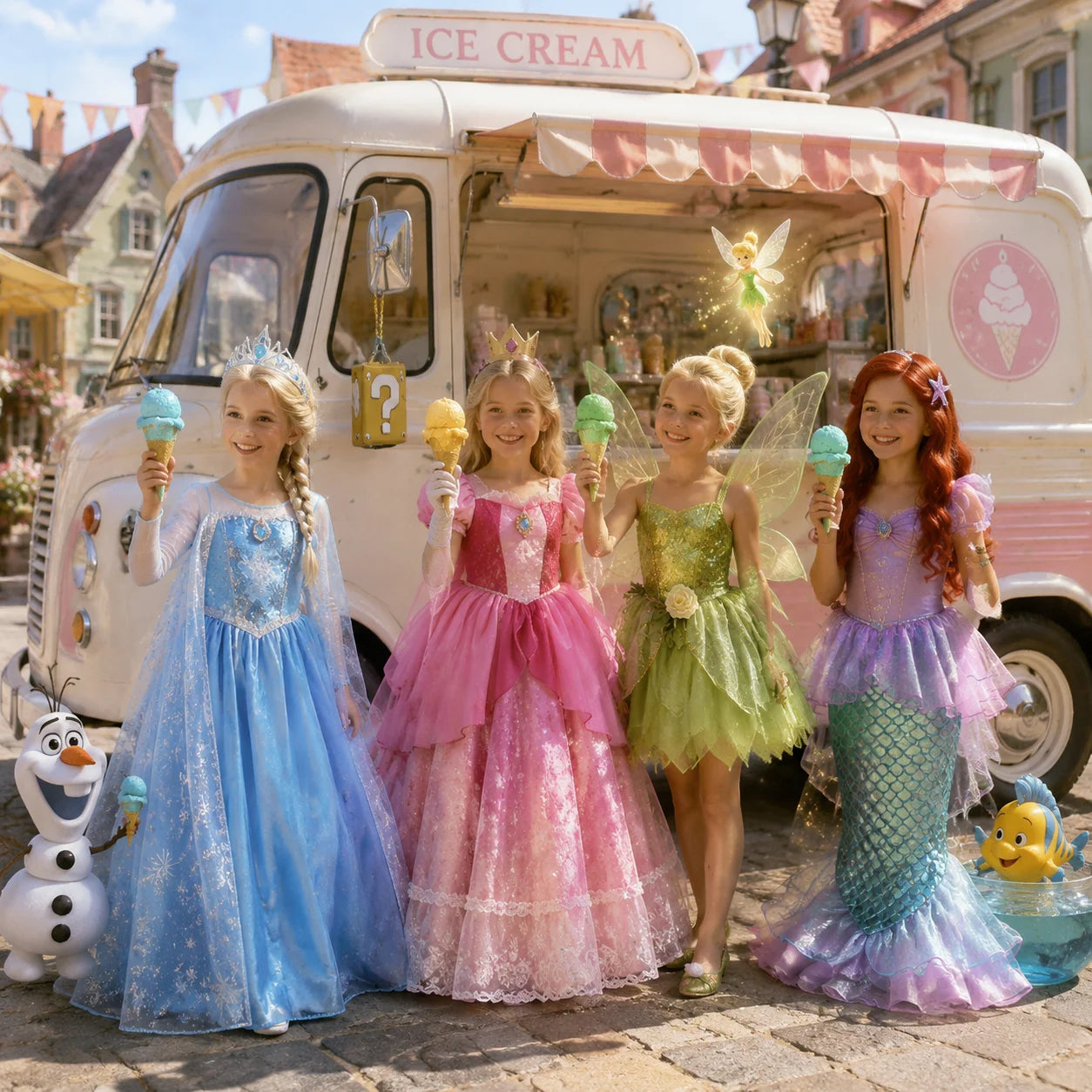 Halloween Birthday Dress Cinderella Snow White Aurora Rapunzel Princess Costume for Girls Kids 2-8Y