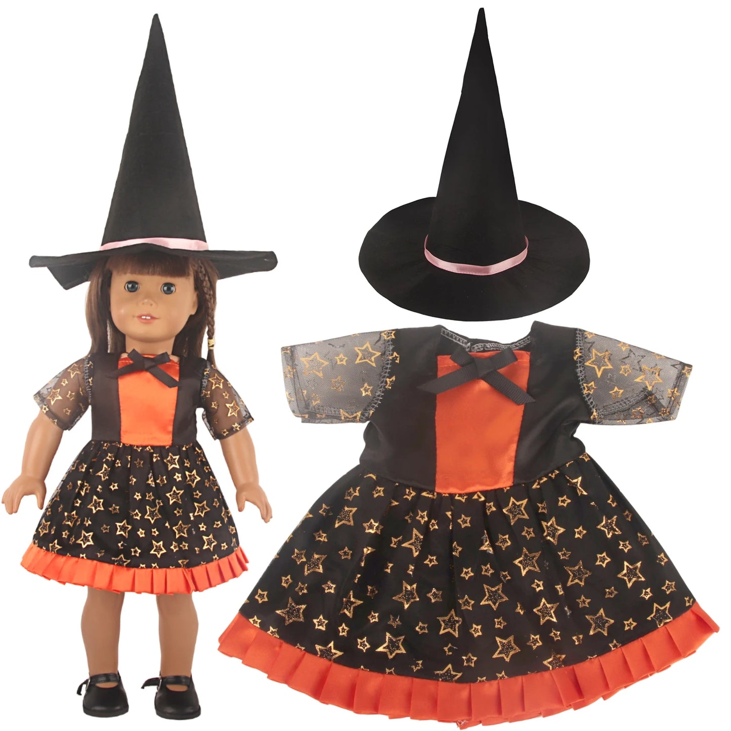Halloween Doll Clothes Festival Pumpkin, Skeleton Costumes For 18 Inch American&43cm Baby New Born,OG,Life Girl Doll Accessories