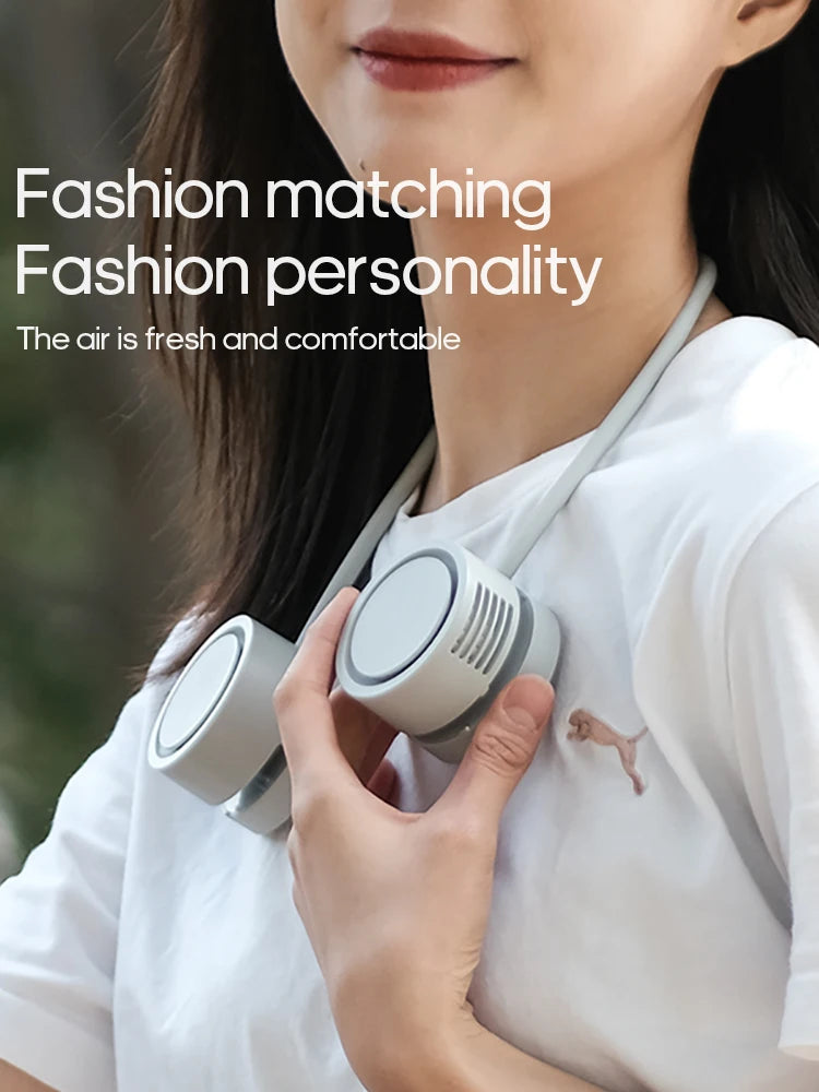 New Portable Neck Fan, Foldable Mini USB Fan, Rechargeable 1600mah Cooling Wind Fans, Personal Silent Neckfan For Sports