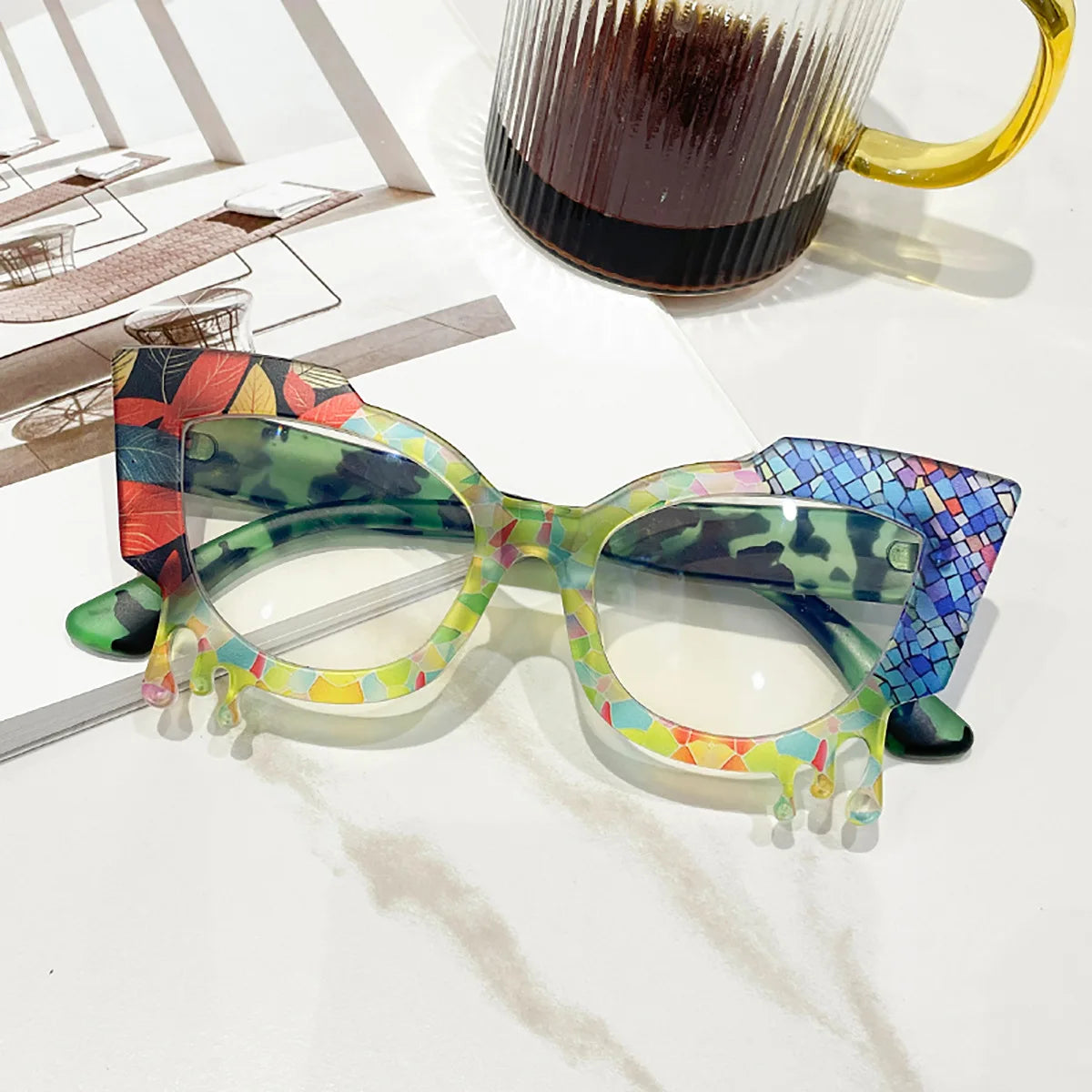 2024 New In Colorful Reading Glasses Women Popular Casual Optical Presbyopia Eyeglasses Diopter +50+100+150+200+300+350 300921