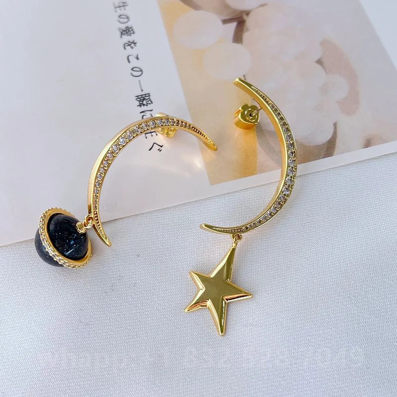 1:1 KS Jewelry Gold Stud Earrings For Women Fashion Jewelry Birthday Gift