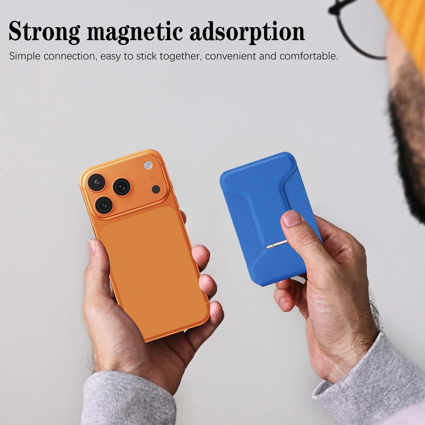 Functional Magnetic Card Holder Adjustable Stand Selfie Stick Compatible with MagSafe Card Holder