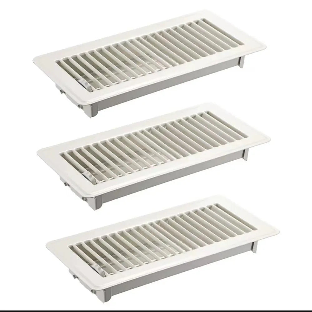 Metal Floor Register Cover 4*10 Inch Anti-blocking Floor Vent Covers Rust-proof Air Cover Heavy Duty Vent Grille Office Building