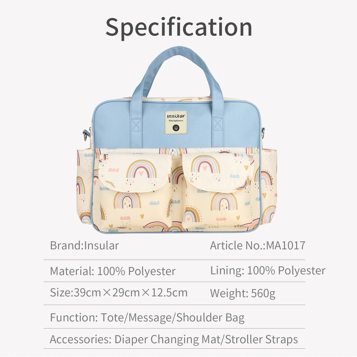 Fashion Mommy Bag Oxford Fabric Go out Cartoon Waterproof Travel Tote Multifunctional Women Handbag Shoulder Bag Large Capacity