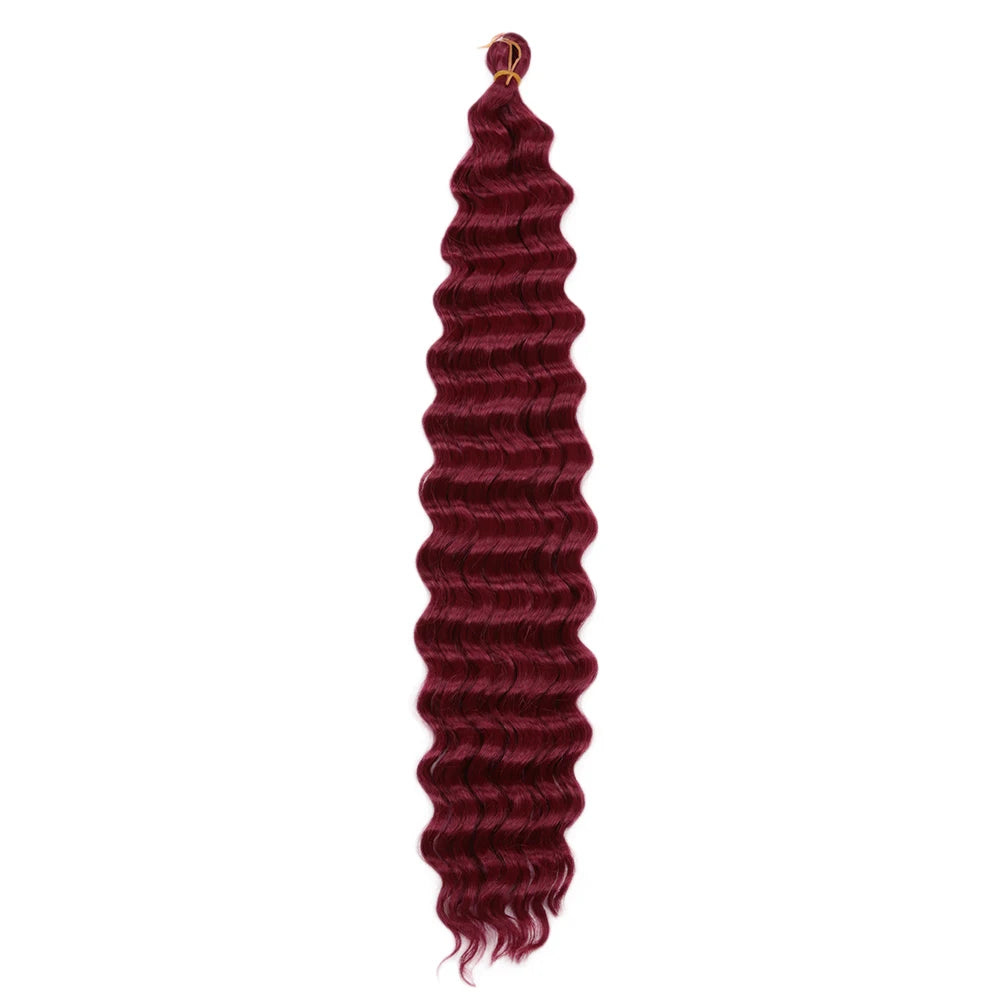 22-28 Inch Deep Wave Twist Crochet Hair Natural Synthetic Braid Hair Afro Curls Ombre Braiding Hair Extensions Hair Expo City