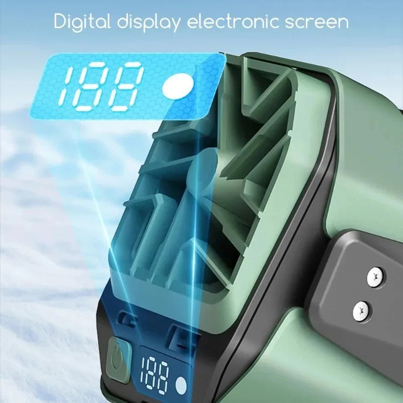 Rechargeable Waist Fan Portable Hands Free Mini Fan With Power Bank Flashlight 5 Speeds  Activities Hands-Free Hanging Neck Fans
