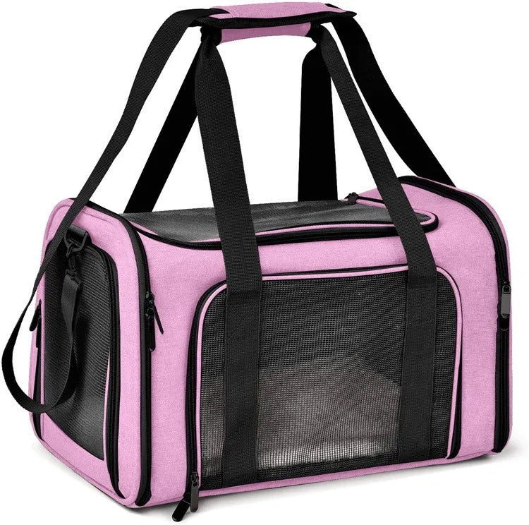Airline Approved Pet Carrier for Cats & Dogs – Foldable Dog Bag with Soft Mat, Breathable Mesh Windows, Travel-Ready Cat Carrier