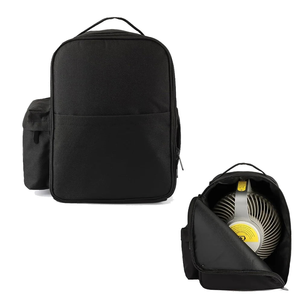 Folding Fan, Retractable Fan Storage Bag, Waterproof Camping Fan Tote, Shockproof Round Cosmetic Bag With Zipper Handle Tools