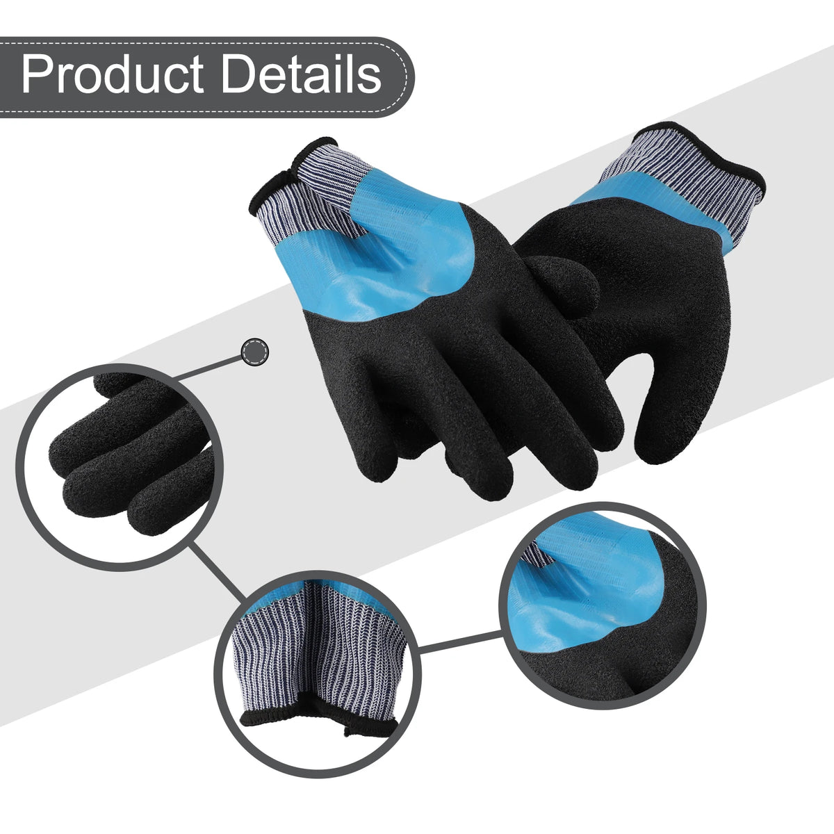Blue Electrical Safety Gloves Insulated Natural Rubber Withstand 400V For Industrial And Electrician Use