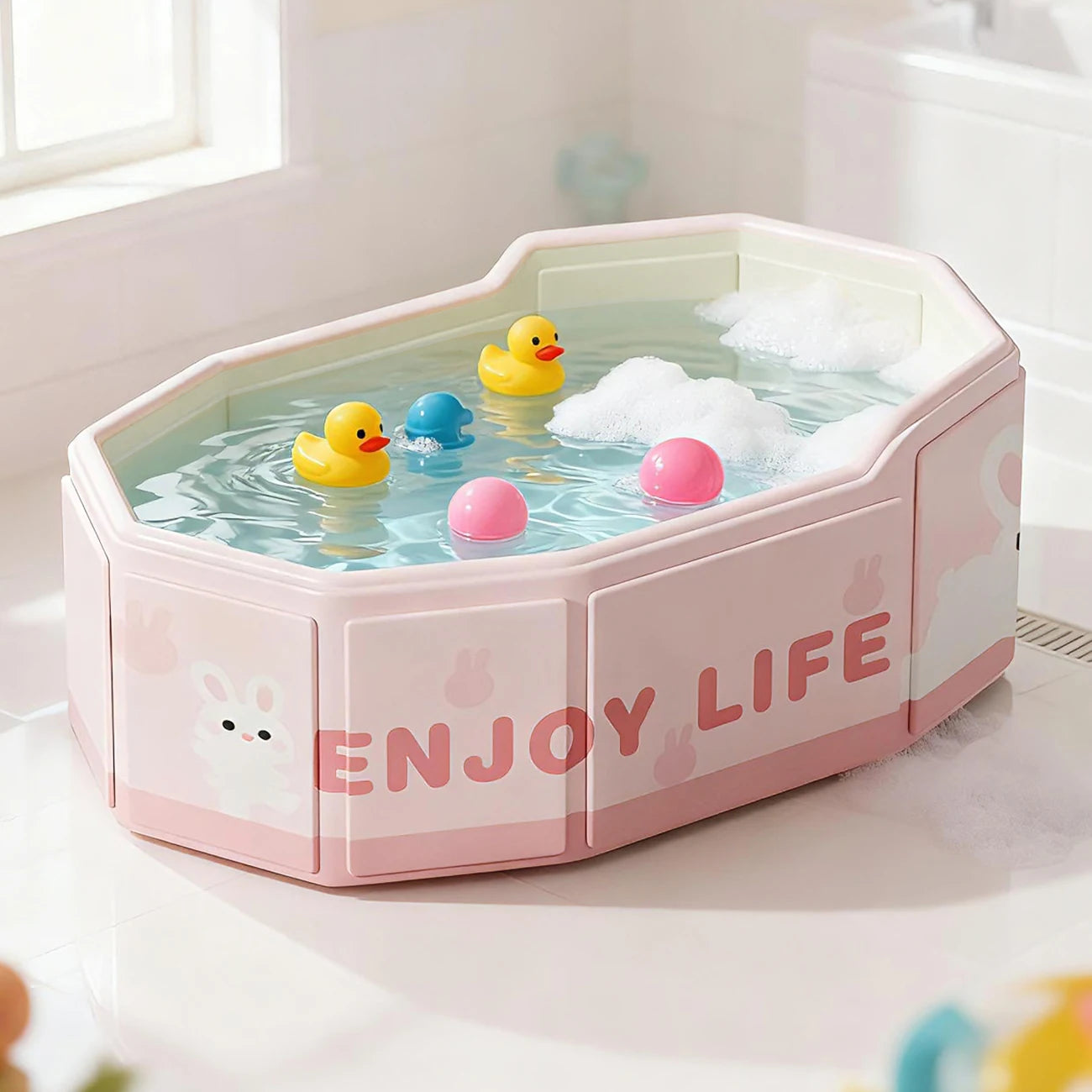 1PC Portable Collapsible Baby Bathtub - Foldable SpaceSaver for Newborns to Toddlers Home Travel Easy to Store