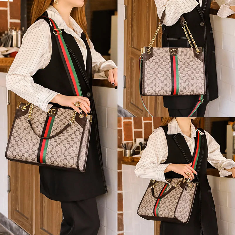 Fashionable Diaper Bag Trendy Crossbody Handbag For Business Women Elegant Leather Classic Designer Paris Style Large Capacity