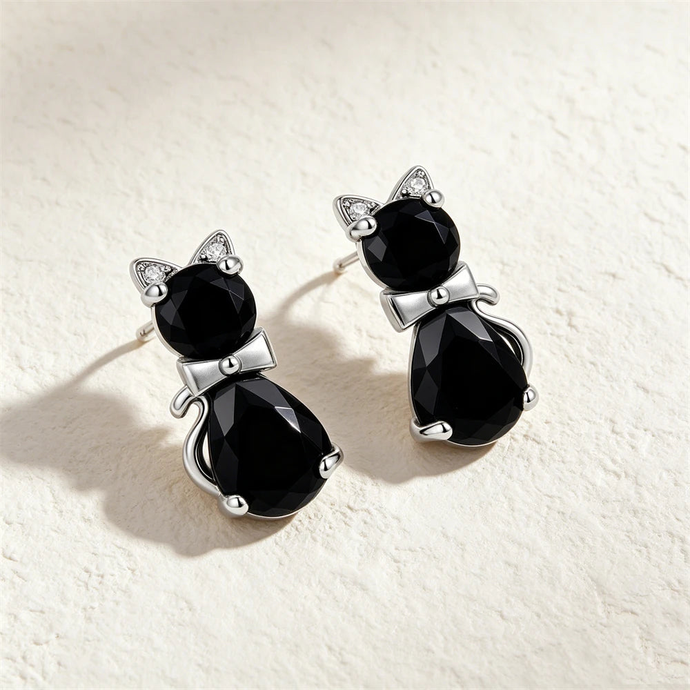 925 Sterling Silver Butterfly Flower Bee Lilac Leaf Zircon Earrings Suitable for Daily Wear as Women's Jewelry Holiday Gifts