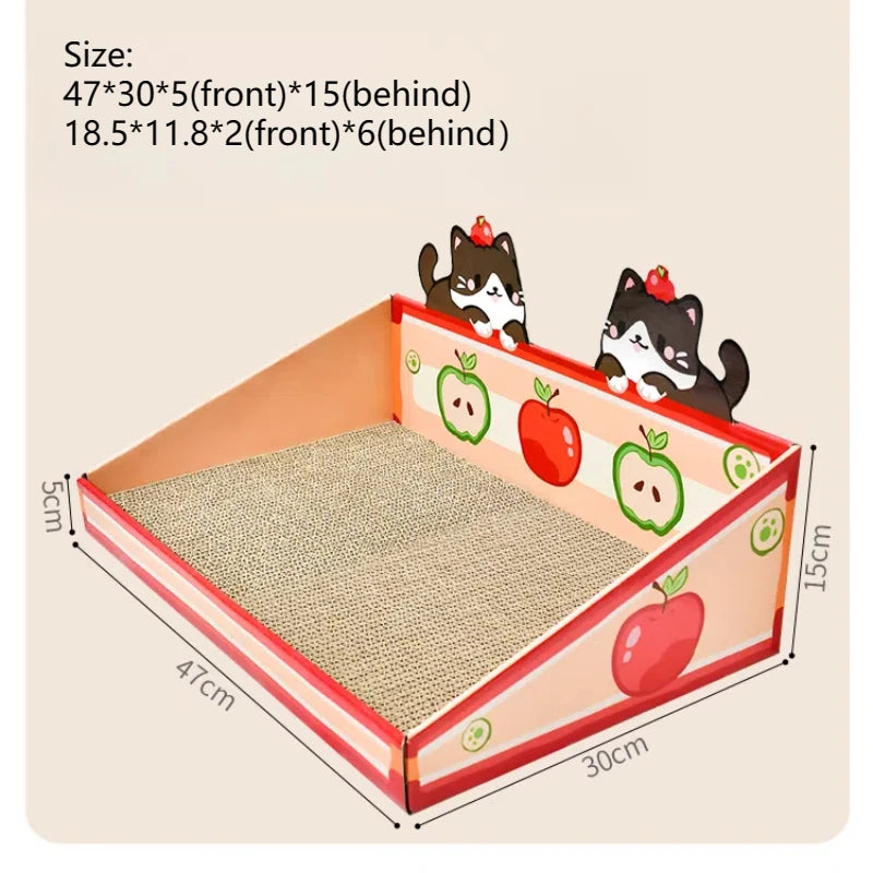 Cardboard Cat box Cat Bed with Scratching board Corrugated cat scratcher for cats kittens cat scratching mat