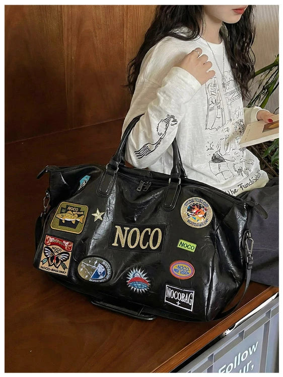 Fitness Travel Bag Suitable for Both Men and Women, Can Be Carried by Hand, Worn over the Shoulder or Cross-Body， Pu Leather Bag
