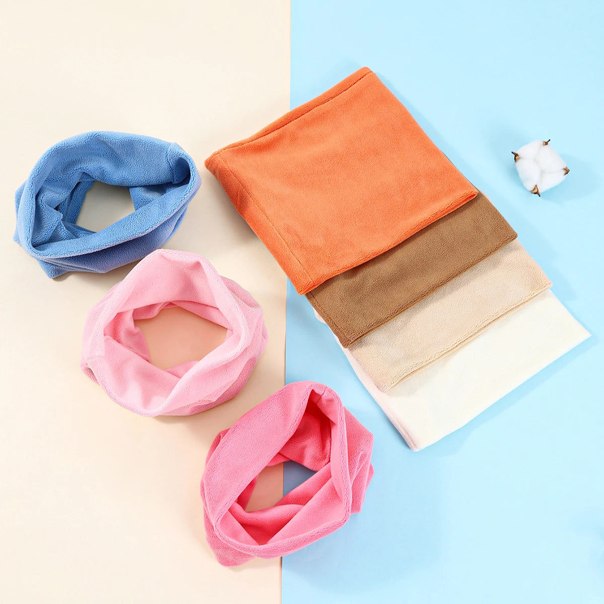 Autumn and Winter Children's Scarf Baby Bib Baby Warm Bib Solid Color Knit Bib for Boys and Girls Baby Shawls