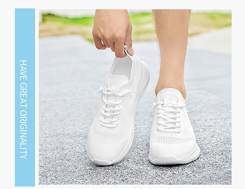 Unisex 6CM Height Increase Breathable Mesh Casual Shoes Lightweight Comfortable Elevator Sneakers for Men & Women Walking Shoes