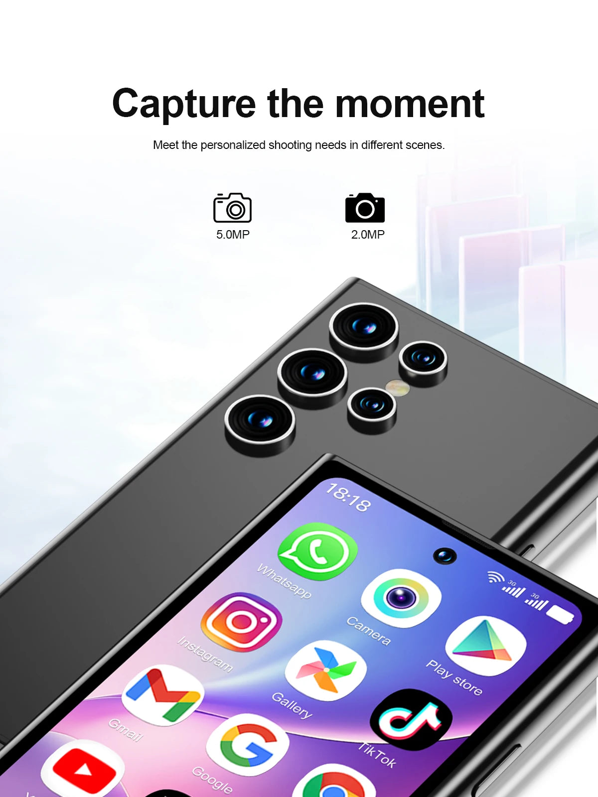 SERVO S27 Mini Android OS Cute Smartphone 4G LTE 3GB+64GB Play Store GPS WiFi Face ID 4.0"  Small Smart Phones Dual SIM Standby