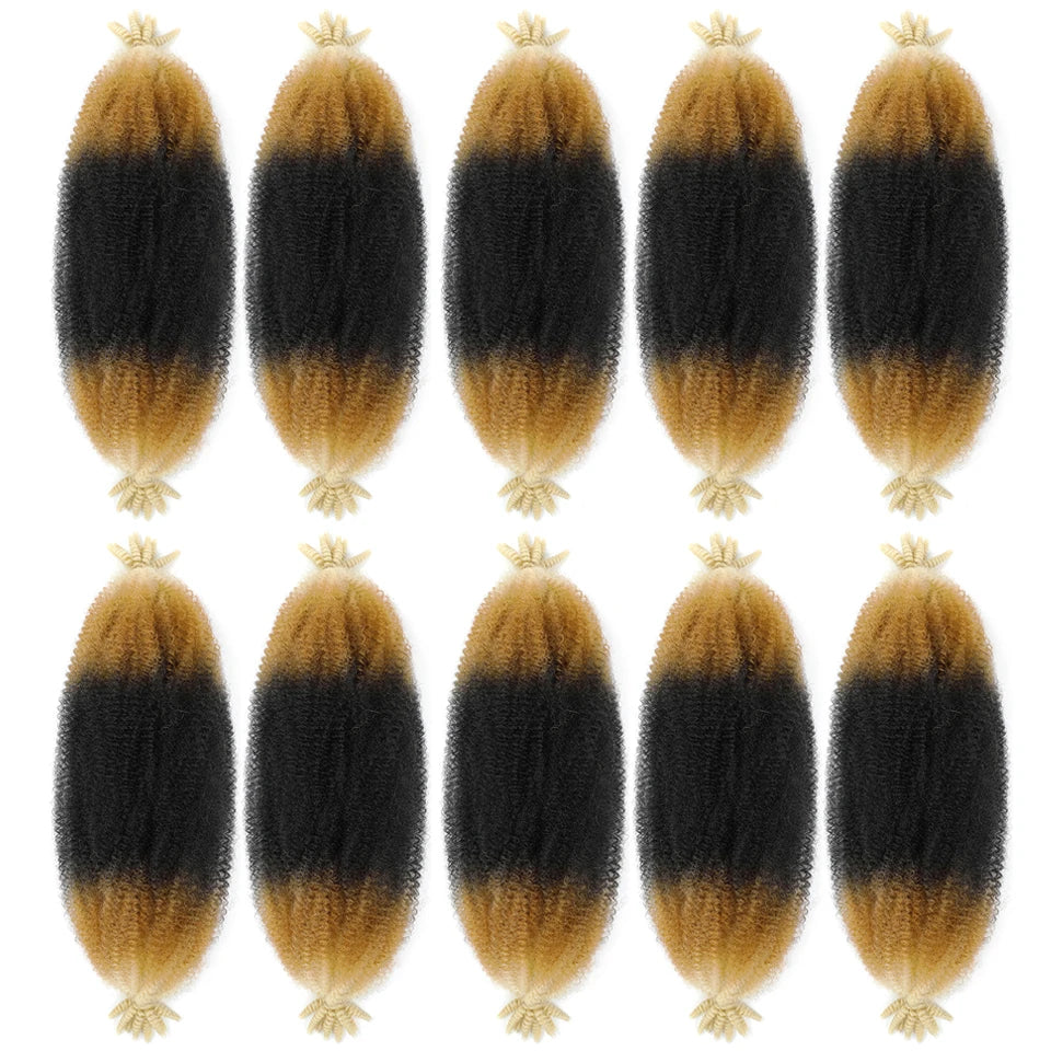 Marley Twist Braiding Hair Ginger Burgundy Ombre Brown Black Springy Afro Twist Hair PreFluffed Spring Twist Kinky Braiding Hair