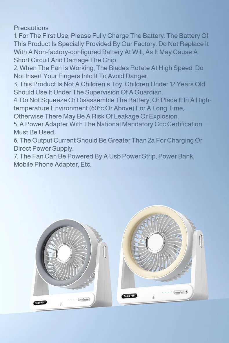 Desk Fan with Smart Voice Control Timer Wall Mountable Mini Portable USB Circulator Fan for Home Office