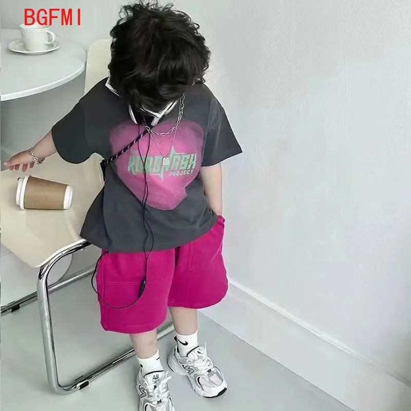 Baby Summer Clothes Boy Sports Sets Kids Loungewear Fashion Outfits Children T-shirts+Shorts 2Pcs Short Sleeves Top Pants Suits