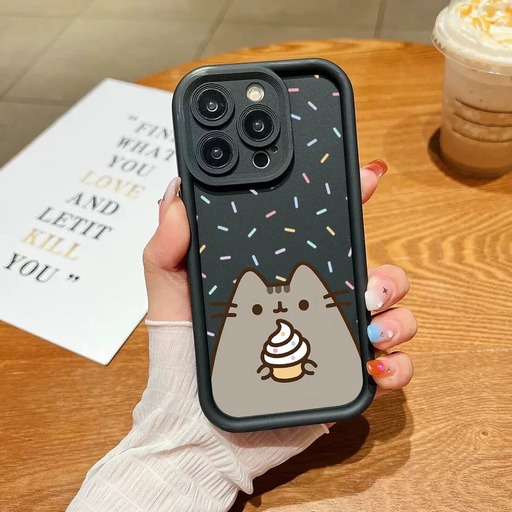 Funny Lovely Pusheen Cat Phone Case For vivo Y39 Y04 Y29 Y28 Y03 Y17s Y19s Y100 Y78 Y36 Y27 Y16 Y77 Y75 Y35 Y22s Y02 Y72 Y76 5G
