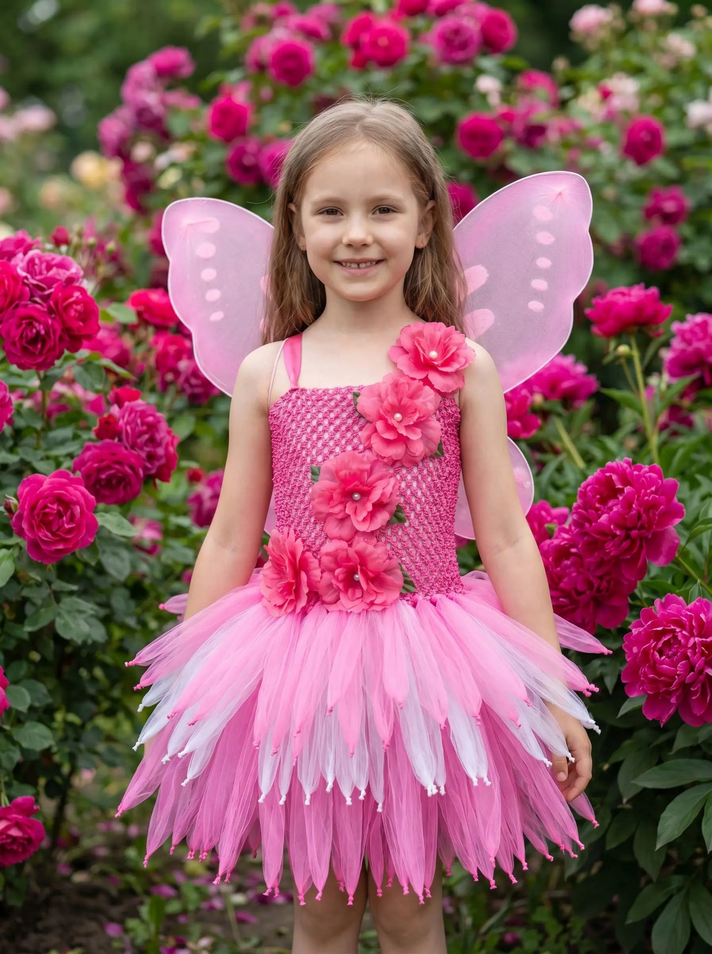 Girls Fairy Costume Princess Dress Kids Butterfly Wing Outfit Tulle Dress Halloween Birthday Party Fancy Dress Carnival Pageant