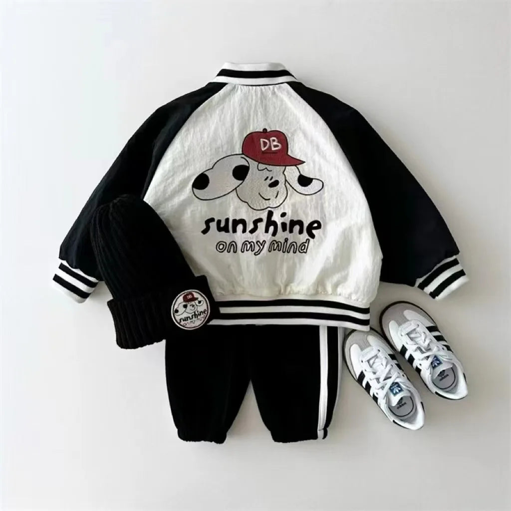 2025 Autumn New Baby Long Sleeve Coat Fashion Kids Boys Baseball Uniform Cotton Girls Casual Reversible Jacket Children Clothes