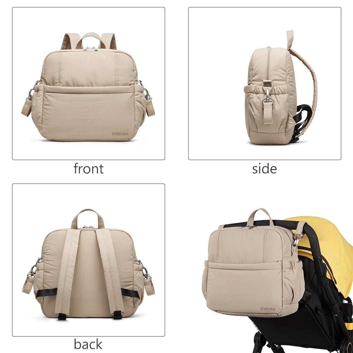 Large Capacity Diaper Bag Backpack Multifunctional Mommy Nappy Travelling Bag Baby Care Backpack with Stroller Straps