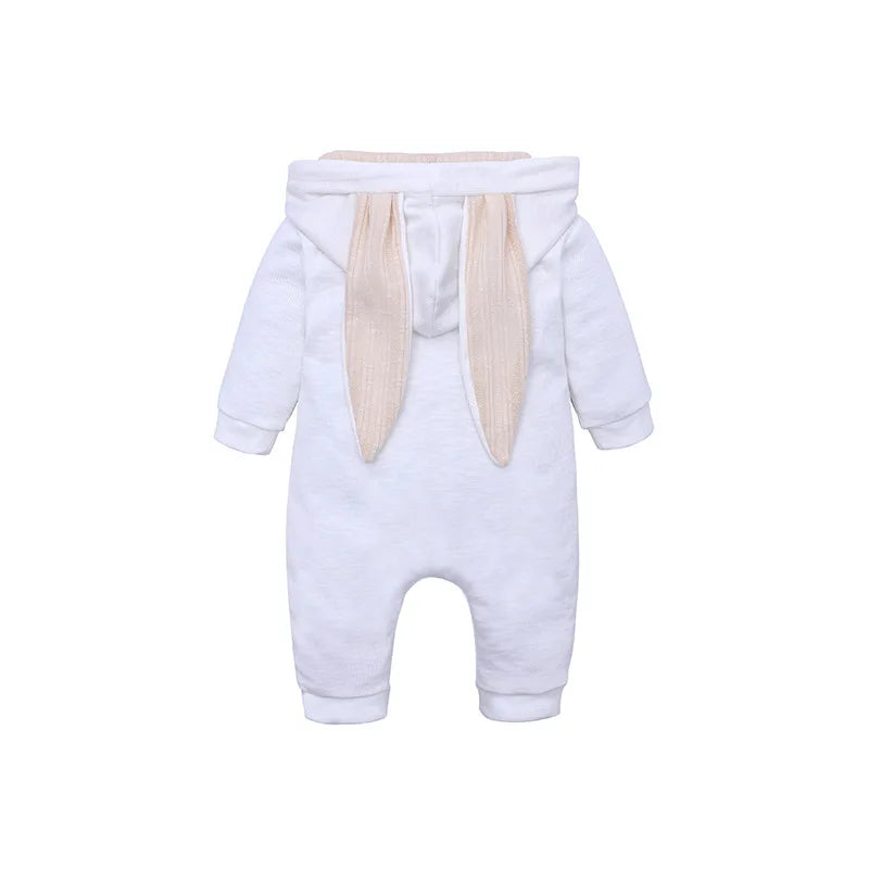 Adorable Jumpsuit Infant Bunny Romper for Baby Girl Boy Newborn Cotton One-Piece Bodysuit with Long Sleeves Casual Cute Playsuit