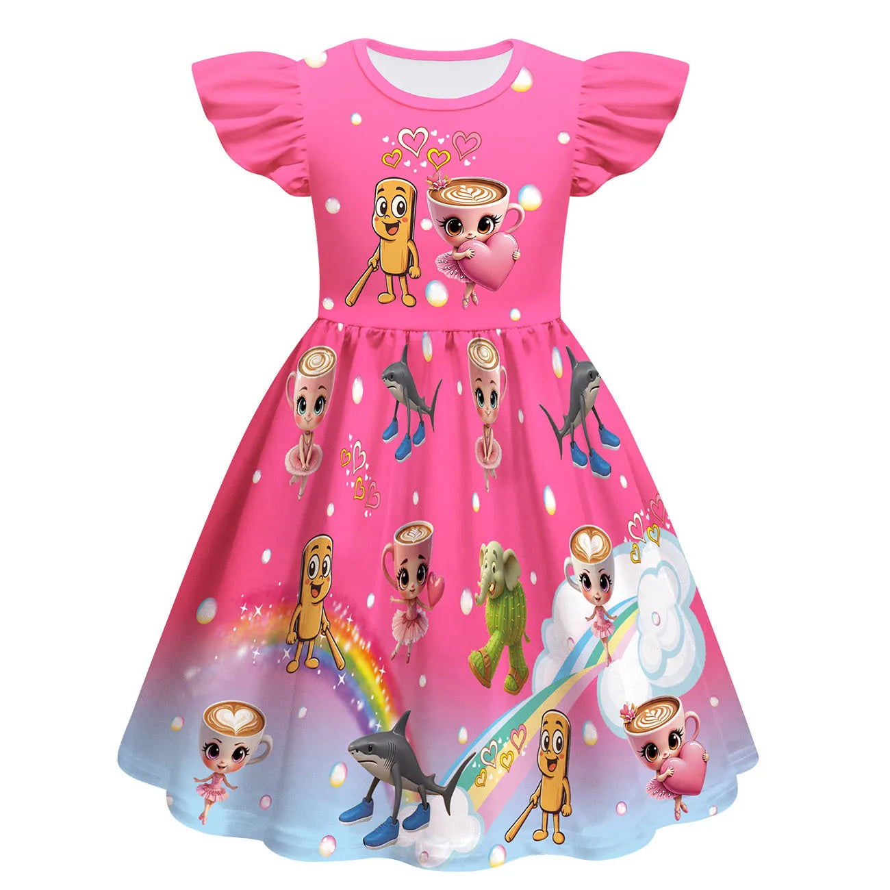 New Ballerina Cappuccina Cosplay Girls Dress+Bag Halloween Party Italian Brainrot Animals  Tung Tung Tung Sahur Costume Kids