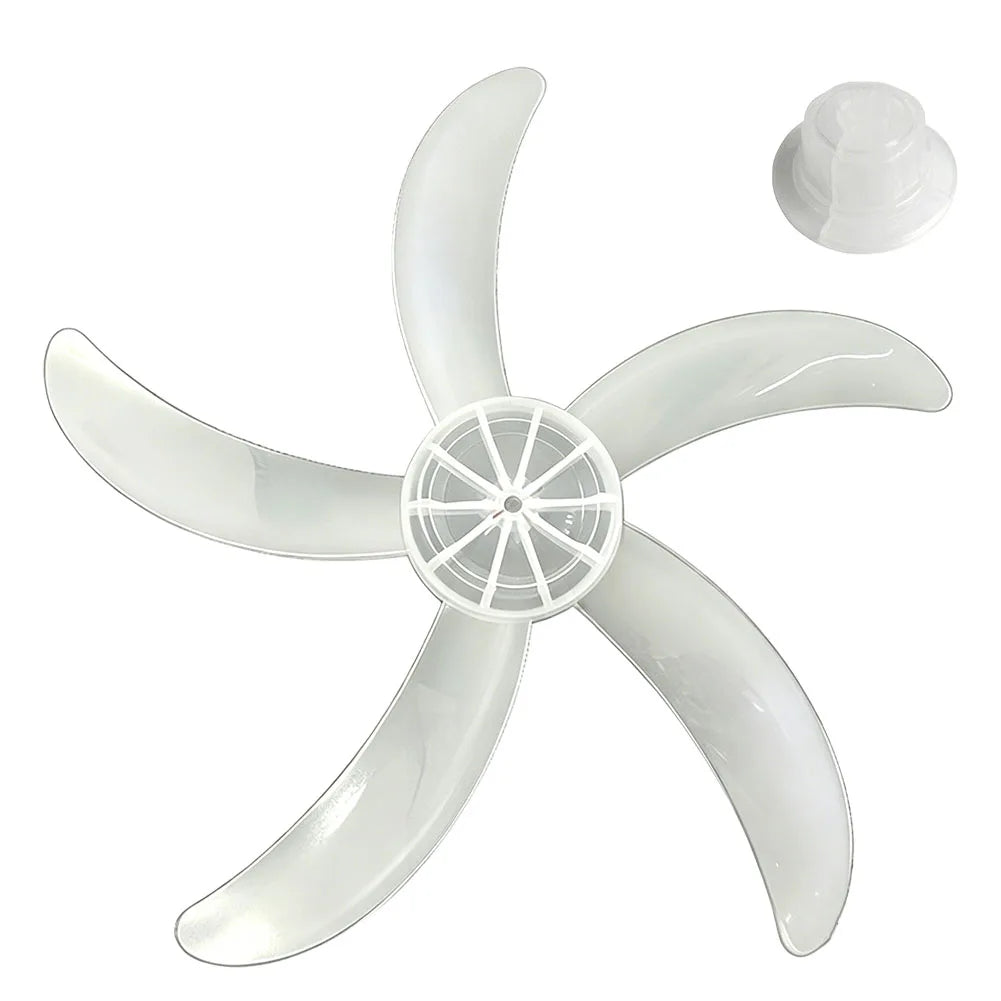 18 Inch Plastic Fan Blade 5 Leaves With Nut Cover Electric Fan Accessories Household Standing Pedestal Fan Blade