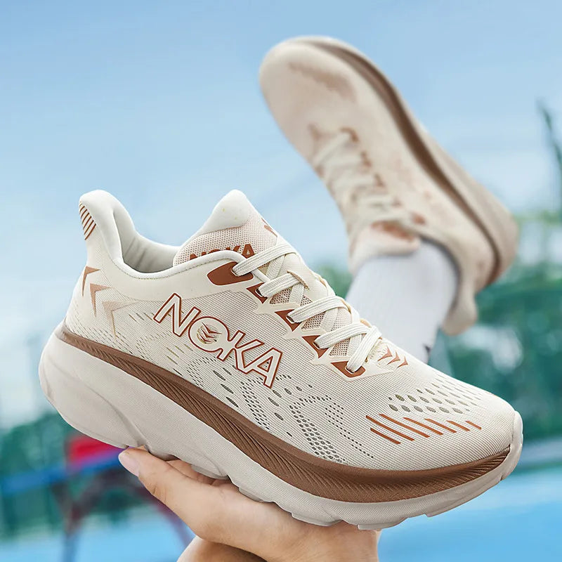 Men's Running Shoes Jogging Breathable Mesh Cushioning Non-Slip Outdoor Shoes Couple Trainer Race Sneakers