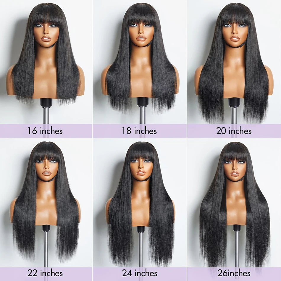 Kinky Straight V Part Wig Human Hair For Women with Drawstring 250% Density Upgrade Glueless U Part Wig No Leave Out No Sew In