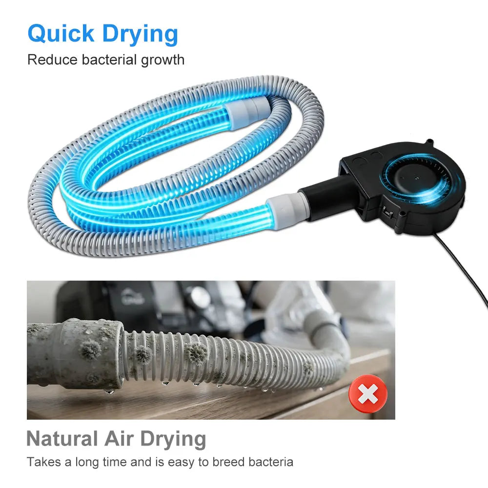 2.5cm Interface Portable CPAP Hose Dryer Blower Kit USB Turbo Fan for 2.2cm/22mm Standard CPAP Tube for BIPAP Cleaning