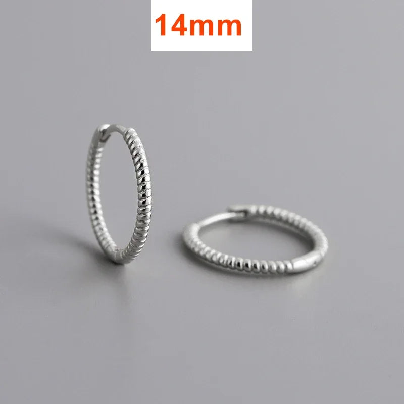 Real 925 Sterling Silver Twisted Rope Shape Hoop Earrings for Women Minimalist Fine Jewelry Light Luxury Accessories
