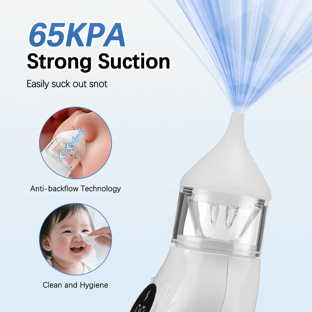 Baby Nasal Aspirator Electric Nose Cleaner Newborn Baby 9-Speed Nose Suction Device Booger Mucus Sucker for Infant Low Noise