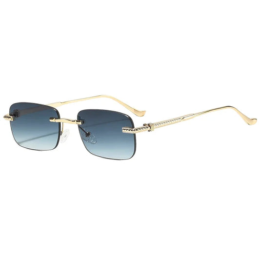 Rimless Sunglasses Rectangle Fashion Popular Women Men Shades Small Square Sun Glasses For Female male Summer Traveling Oculos