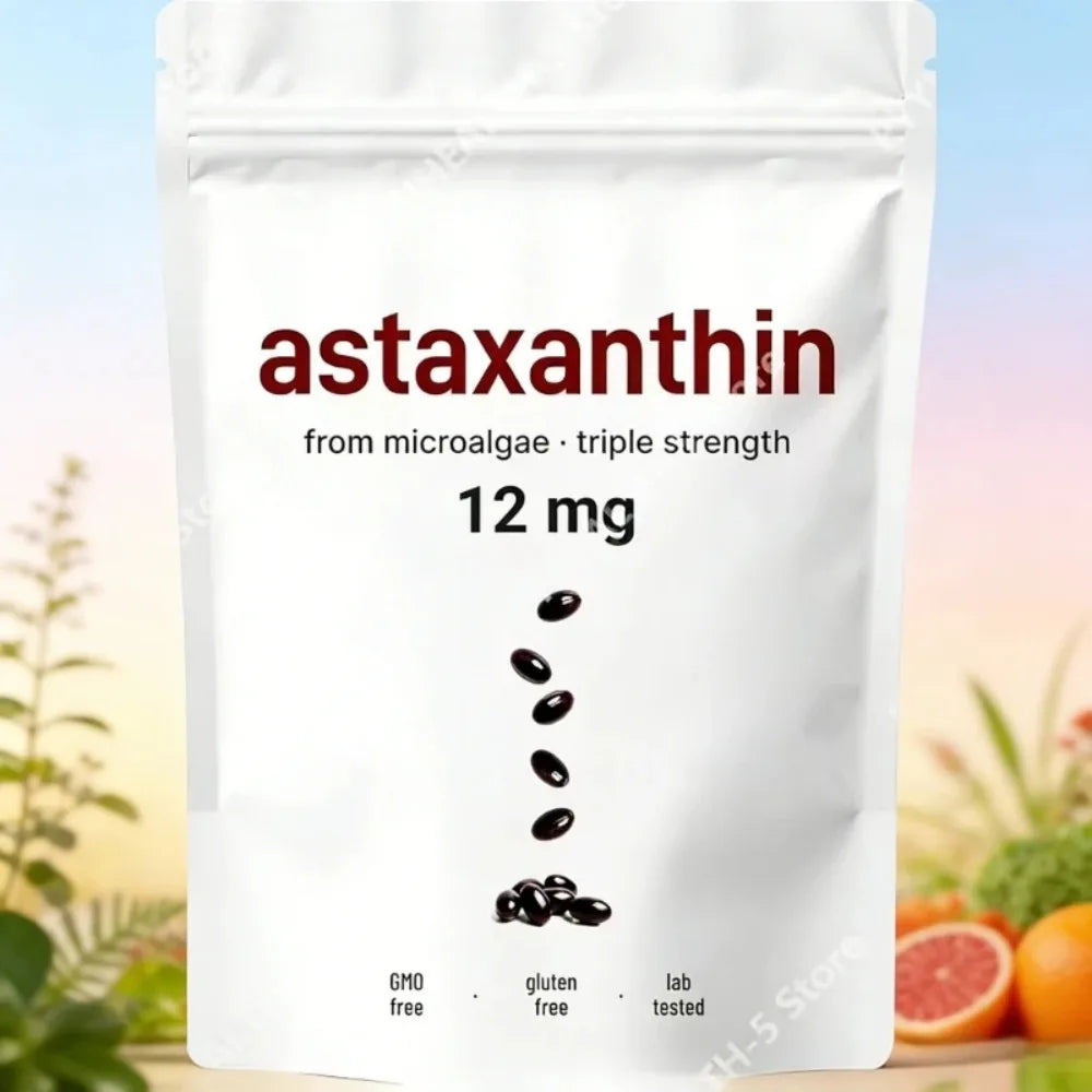 Astaxanthin 12mg Softgels - Daily Antioxidant Support, Non-GMO, Gluten-Free, Soy-Free, 120 Capsules for Adults