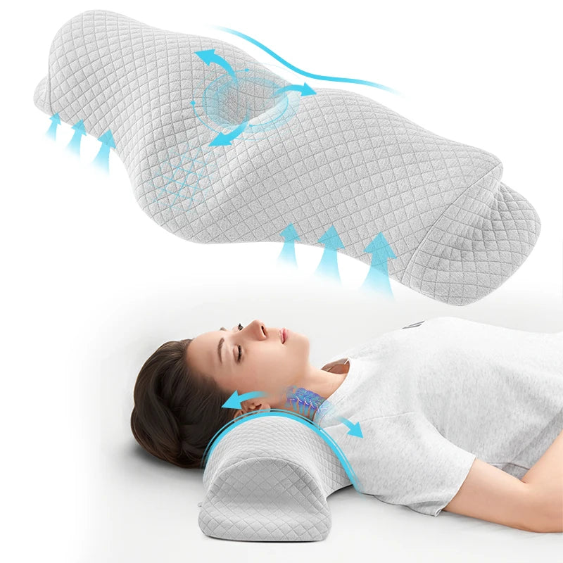 Contour Neck Support Sleeping Pillow, Breathable Washable, Ideal for Every Sleeper