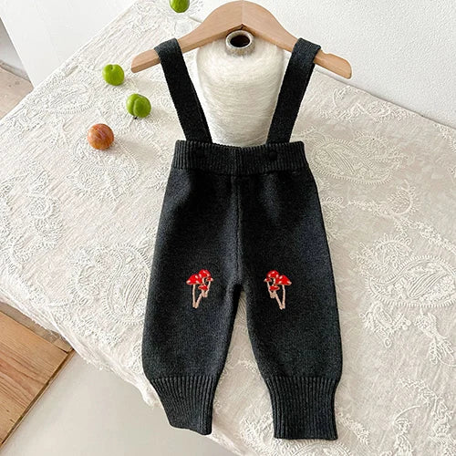 2024 New Autumn Winter Children Knitted Clothes Suit Long Sleeved Knitted Pullover+Jumpsuit Newborn Baby Boys Girls Clothing Set