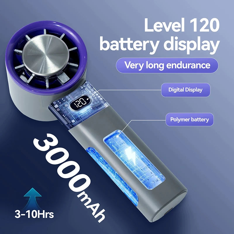 Lenovo Mini Handheld Fan 120 Speed Portable Bladeless Desktop Fans Rechargeable Instant Cooling With Ice Mode For Men Women New