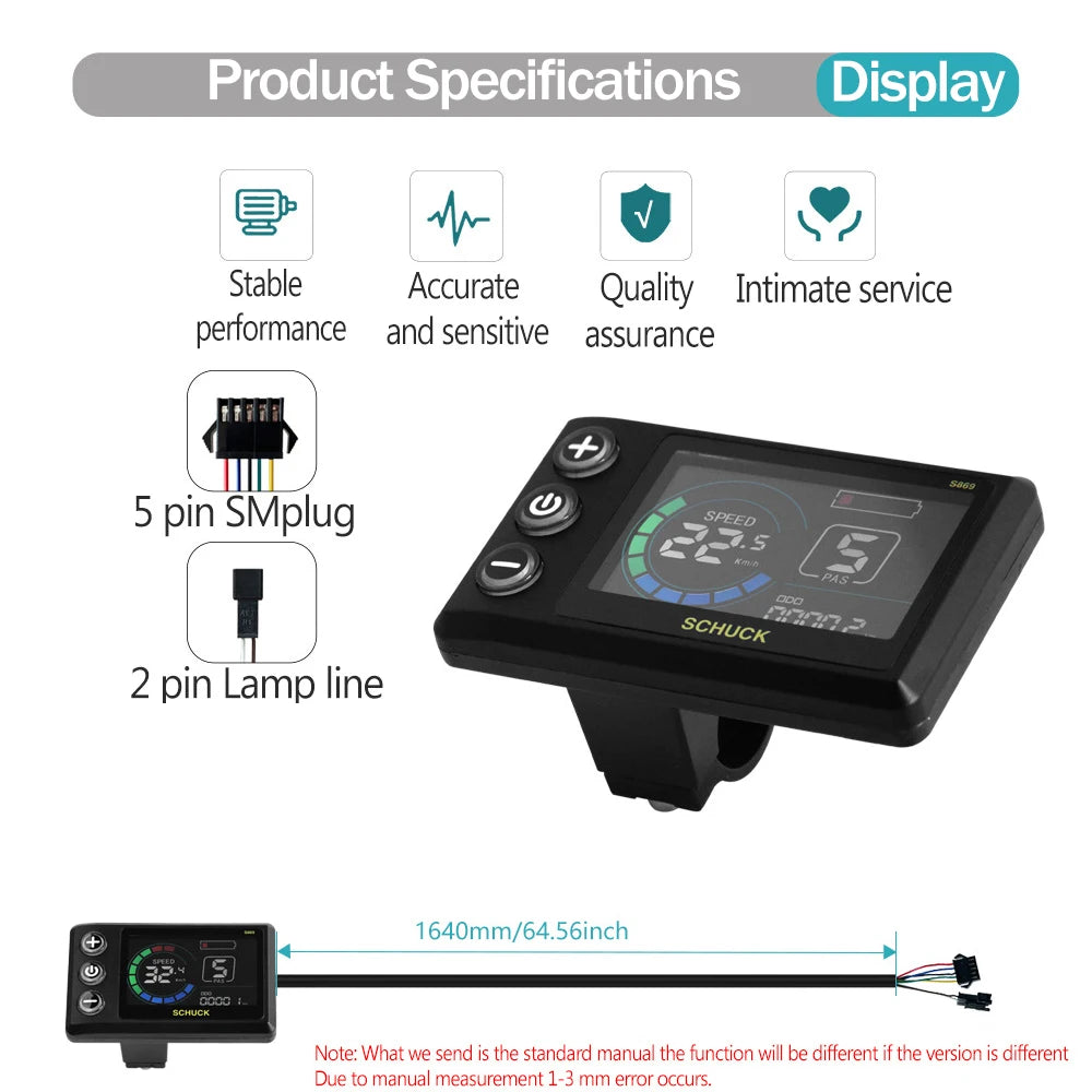 Ebike Sine Wave Display Controller 100A Three-Mode 48V52V60V72V with Learning Function UKC1 LCD Color Display 3000W5000W Motor