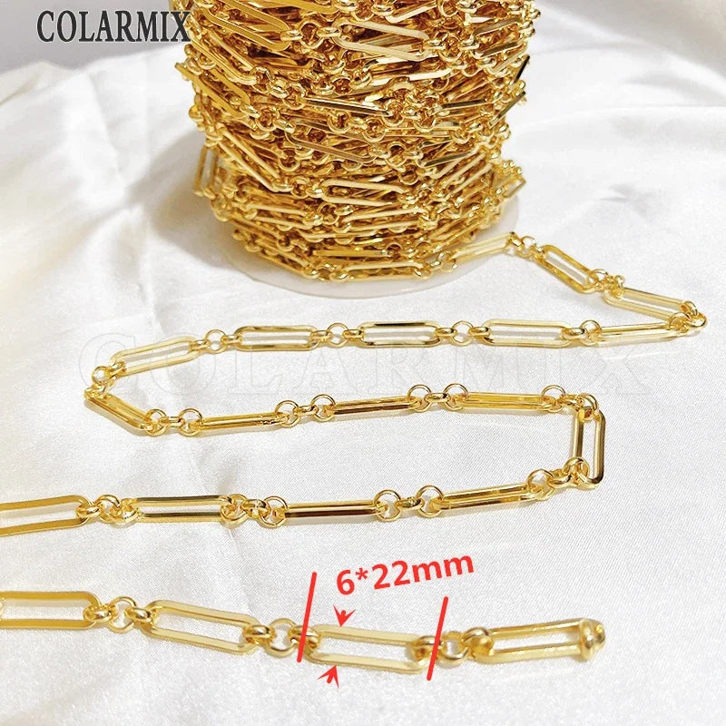 5Meters Hotsell Chunky Chains gold Metallic Fashion Jewelry gift Hip pop Necklace Fashion Jewelry
