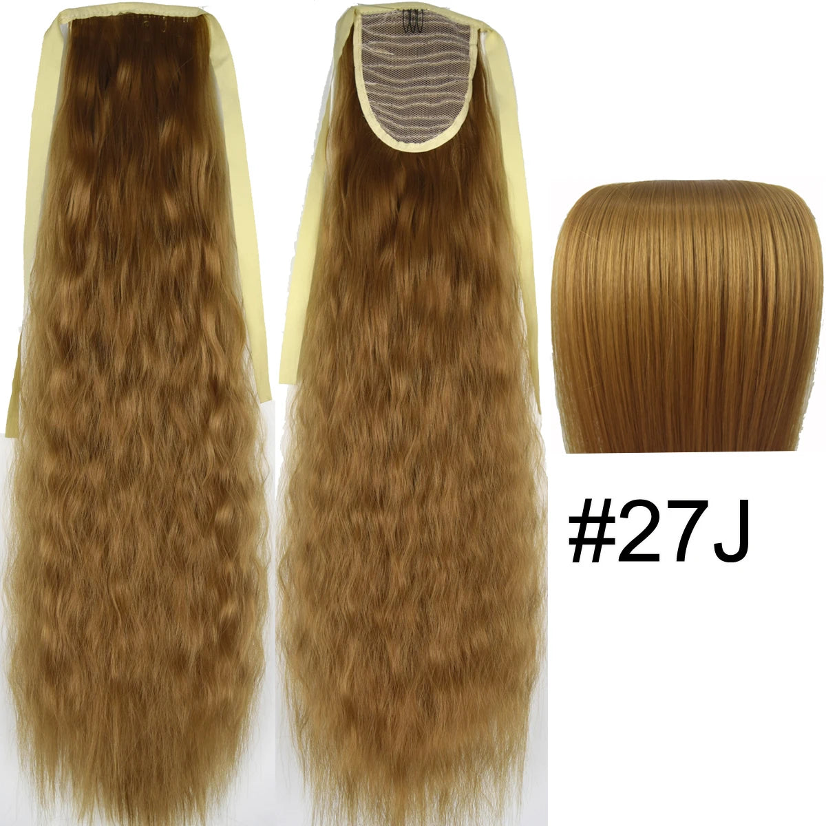 TOPREETY Synthetic Fiber Heat Resistant Kinky Ribbon Ponytail Extensions 3007