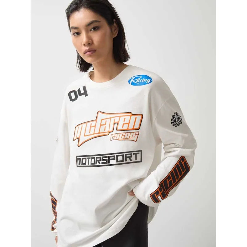 F1's Latest Motorcycle Racing Car Norris Long Sleeved T-shirt for Men and Women, Sports and Leisure Trend for Adults