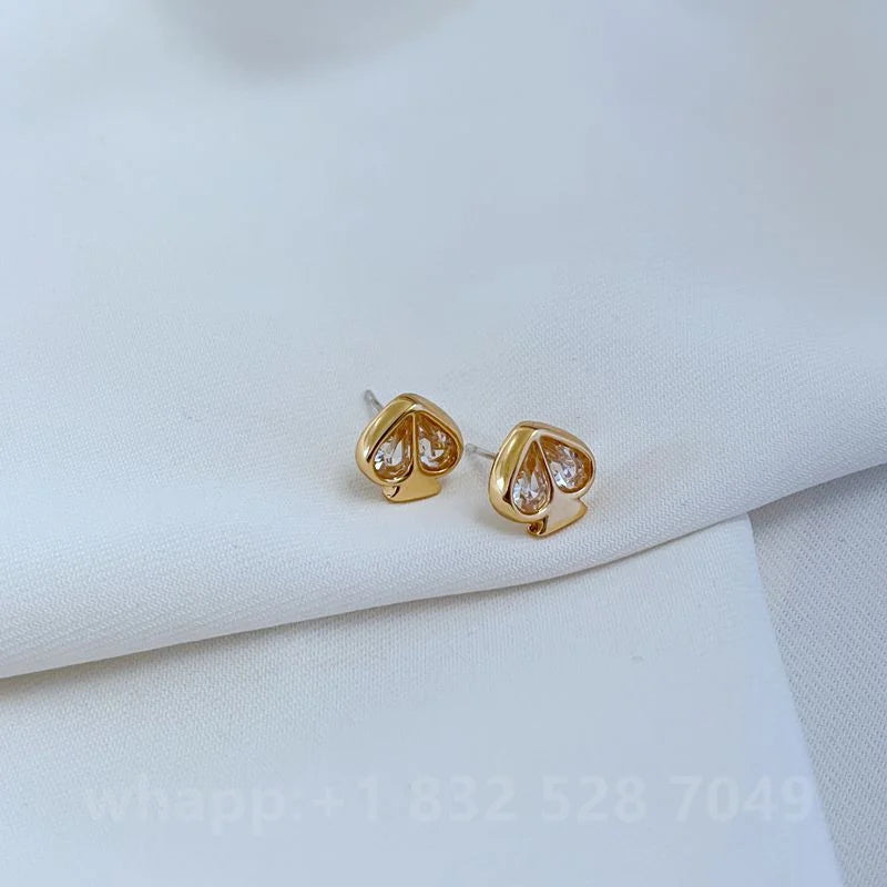 1:1 KS Jewelry Gold Stud Earrings For Women Fashion Jewelry Birthday Gift