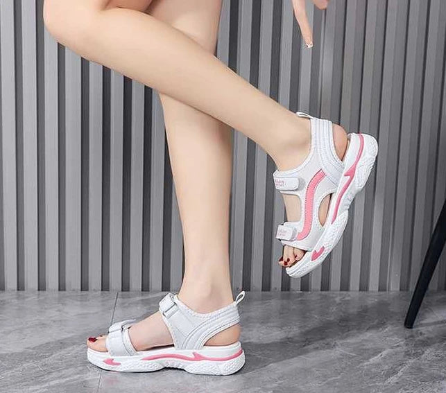 Woman Shoes Outdoor Platform Leather Sandals for Women Beach Daily Vip Chic and Elegant Wholesale Comfortable Summer 2025 H Shoe